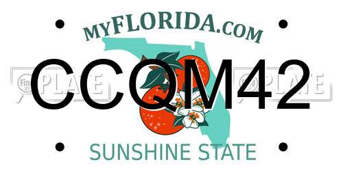 CCQM42 Florida License Plate