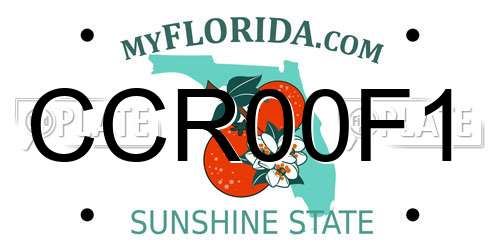 CCR00F1 Florida License Plate