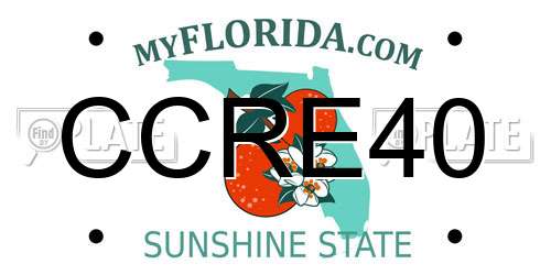 CCRE40 Florida License Plate