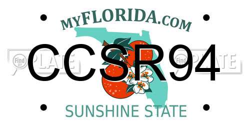 CCSR94 Florida License Plate
