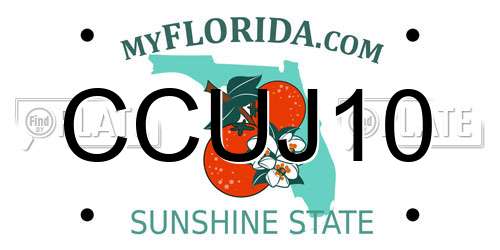 CCUJ10 Florida License Plate