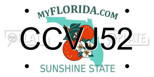 CCVJ52 Florida License Plate