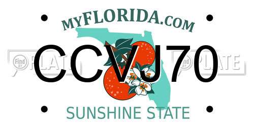 CCVJ70 Florida License Plate