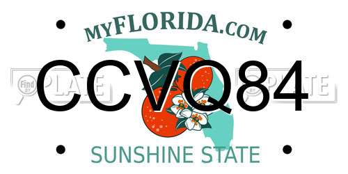 CCVQ84 Florida License Plate