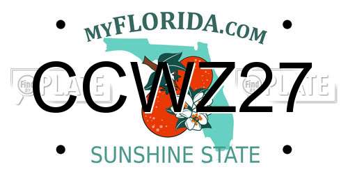CCWZ27 Florida License Plate
