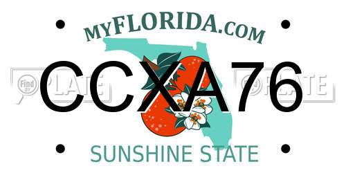 CCXA76 Florida License Plate
