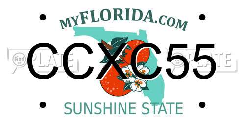 CCXC55 Florida License Plate