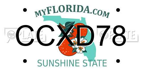 CCXD78 Florida License Plate