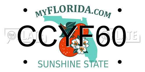 CCYF60 Florida License Plate