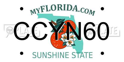 CCYN60 Florida License Plate