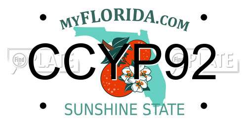CCYP92 Florida License Plate