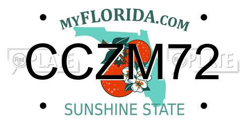 CCZM72 Florida License Plate