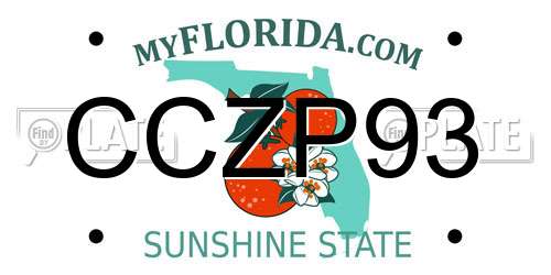 CCZP93 Florida License Plate