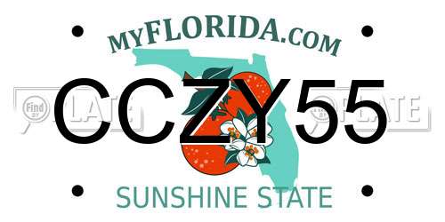 CCZY55 Florida License Plate