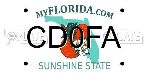 CD0FA Florida License Plate