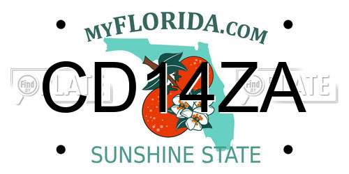 CD14ZA Florida License Plate