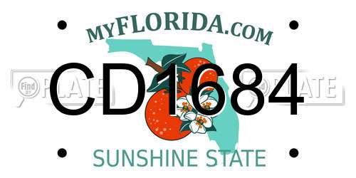 CD1684 Florida License Plate