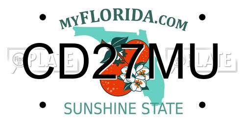 CD27MU Florida License Plate
