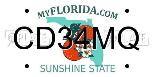 CD34MQ Florida License Plate