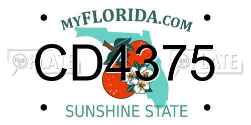 CD4375 Florida License Plate