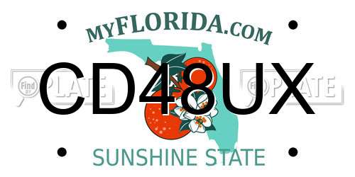 CD48UX Florida License Plate