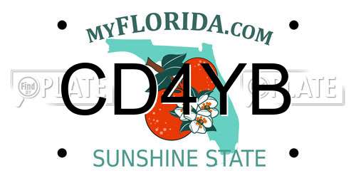 CD4YB Florida License Plate