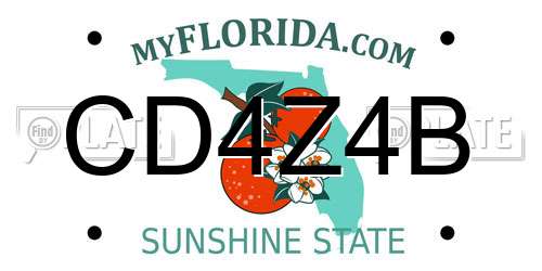 CD4Z4B Florida License Plate