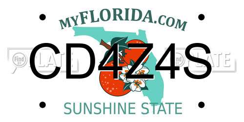 CD4Z4S Florida License Plate