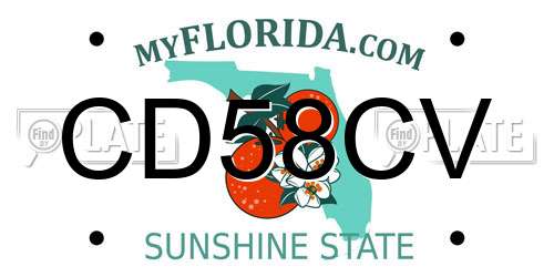CD58CV Florida License Plate