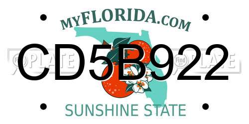 CD5B922 Florida License Plate