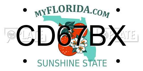 CD67BX Florida License Plate
