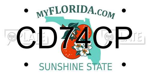 CD74CP Florida License Plate