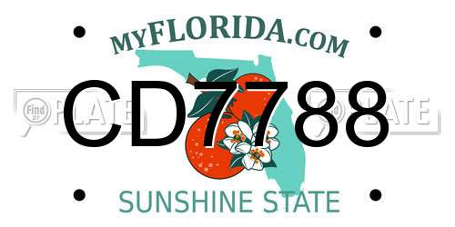 CD7788 Florida License Plate
