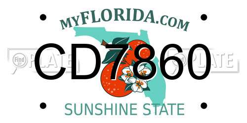 CD7860 Florida License Plate