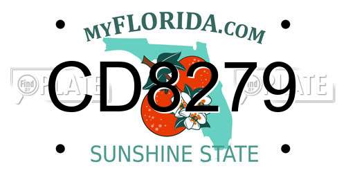 CD8279 Florida License Plate