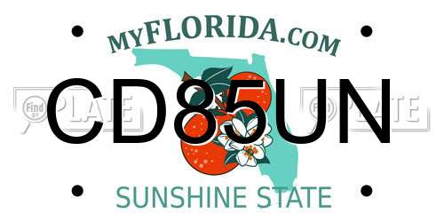 CD85UN Florida License Plate