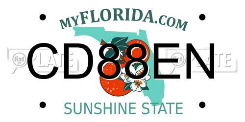 CD88EN Florida License Plate