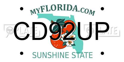 CD92UP Florida License Plate