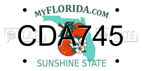 CDA745 Florida License Plate