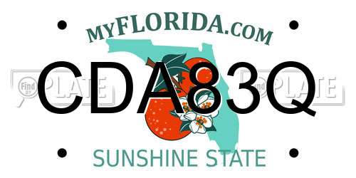 CDA83Q Florida License Plate