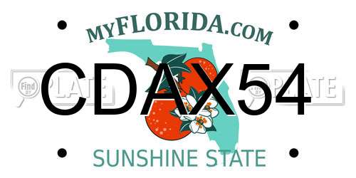 CDAX54 Florida License Plate