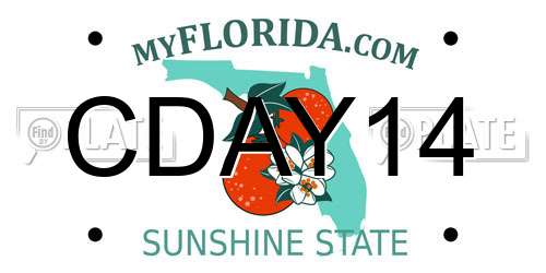 CDAY14 Florida License Plate