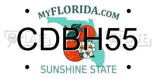CDBH55 Florida License Plate