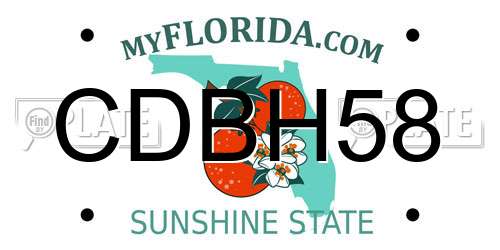 CDBH58 Florida License Plate