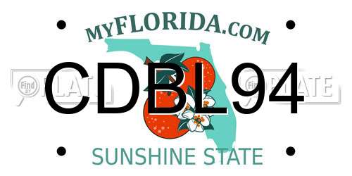 CDBL94 Florida License Plate