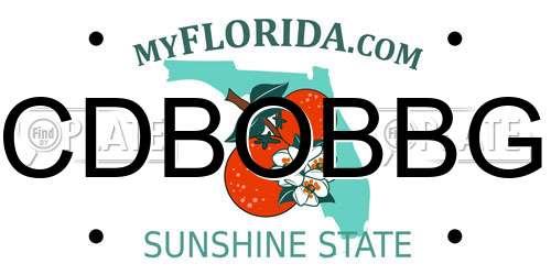 CDBOBBG Florida License Plate