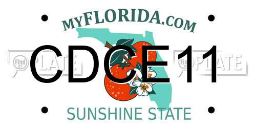 CDCE11 Florida License Plate