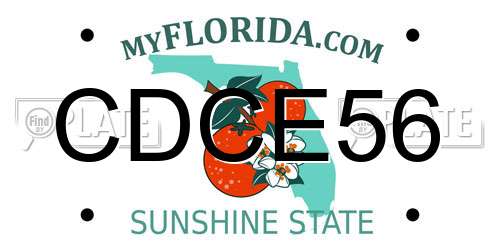 CDCE56 Florida License Plate