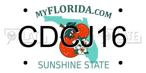 CDCJ16 Florida License Plate