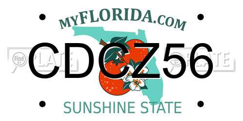 CDCZ56 Florida License Plate